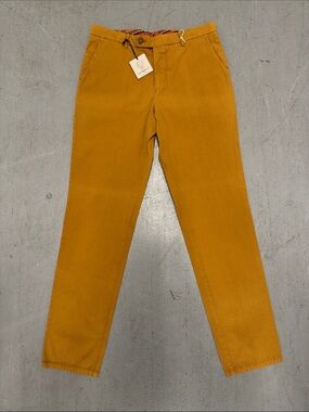 NWT Berwich Biscotto Seersucker Cotton Trousers